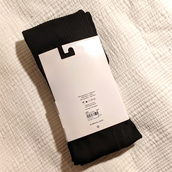 $4 add-on. Microfiber fleece lined tights, black, ribbed, M/L - Picture 3 of 5